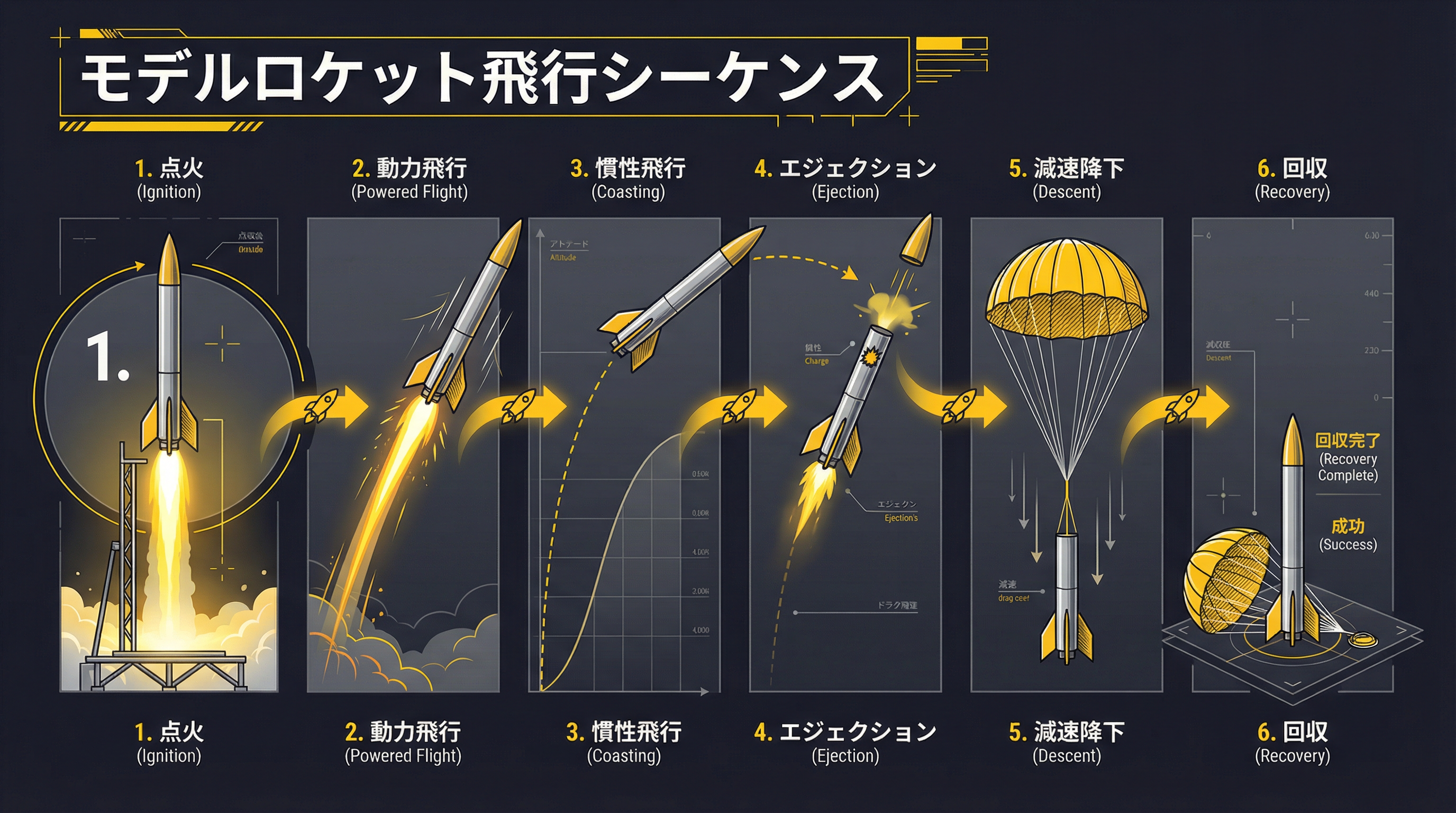 モデルロケット飛行シーケンス